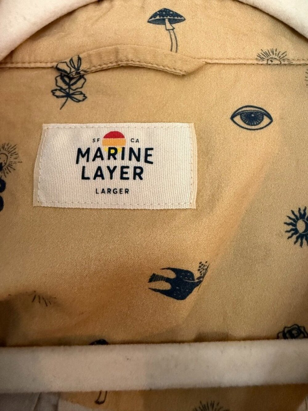 Marine Layer Men's Short Sleeve Trippy Icon Button Down size Larger